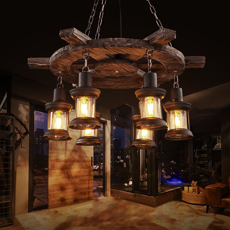 Lámpara Colgante de Madera de  - Lighting Decor Living Room reseña y precio