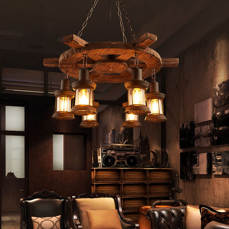 Lámpara Colgante de Madera de  - Lighting Decor Living Room reseña y precio