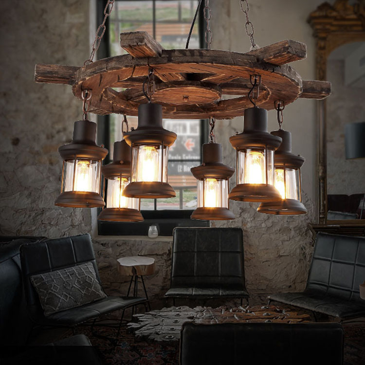 Lámpara Colgante de Madera de  - Lighting Decor Living Room reseña y precio