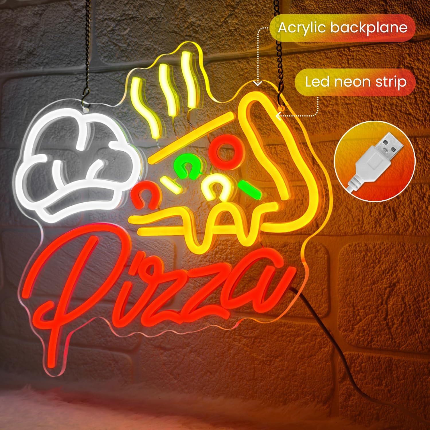 Letrero Luminoso de Pizza, Luc - Led Lighting Wall Decor reseña y precio